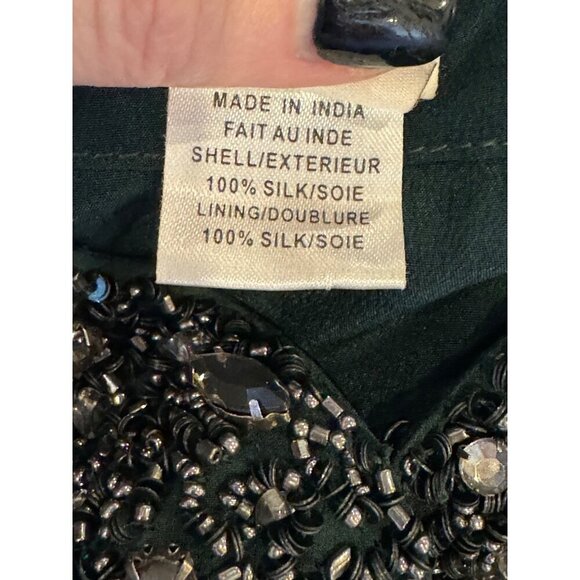 Haute Hippie Emerald Sequin Long Cape - Picture 14 of 15